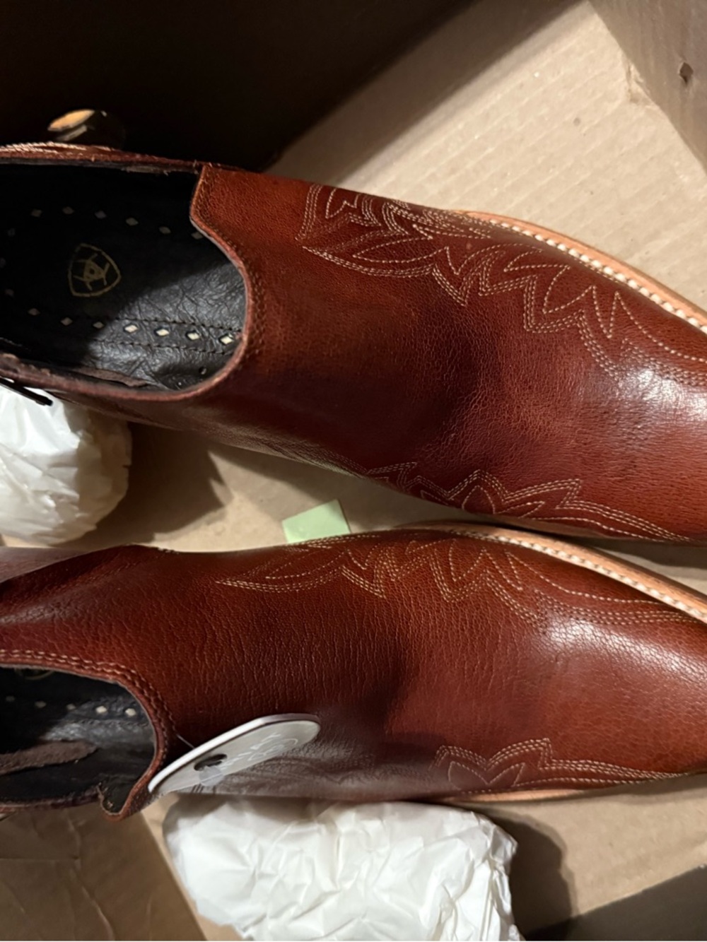 Ariat “Jolene” Brown Leather Western Ankle Bootie - Picture 5 of 7